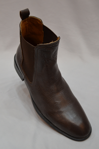 Textured Leather Chelsea Boots - Brown