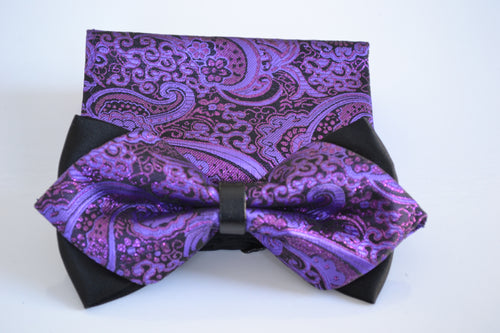 Purple Fancy Bow Tie Set