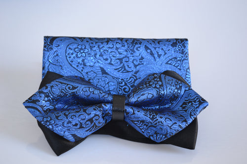 Blue Fancy Bow Tie Set