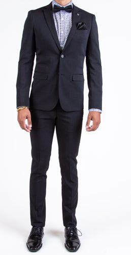 Slim Fit Black Suit - Short