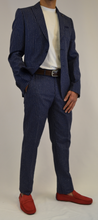 Load image into Gallery viewer, Navy Blue Striped Suit