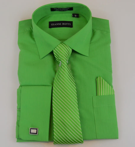 Lime Green Dress Shirt With Cufflinks