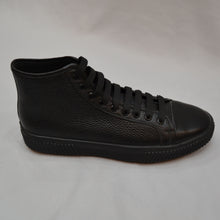 Load image into Gallery viewer, High-Top Leather Sneakers - Black