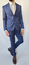 Load image into Gallery viewer, Slim Fit Blue Checkered Suit
