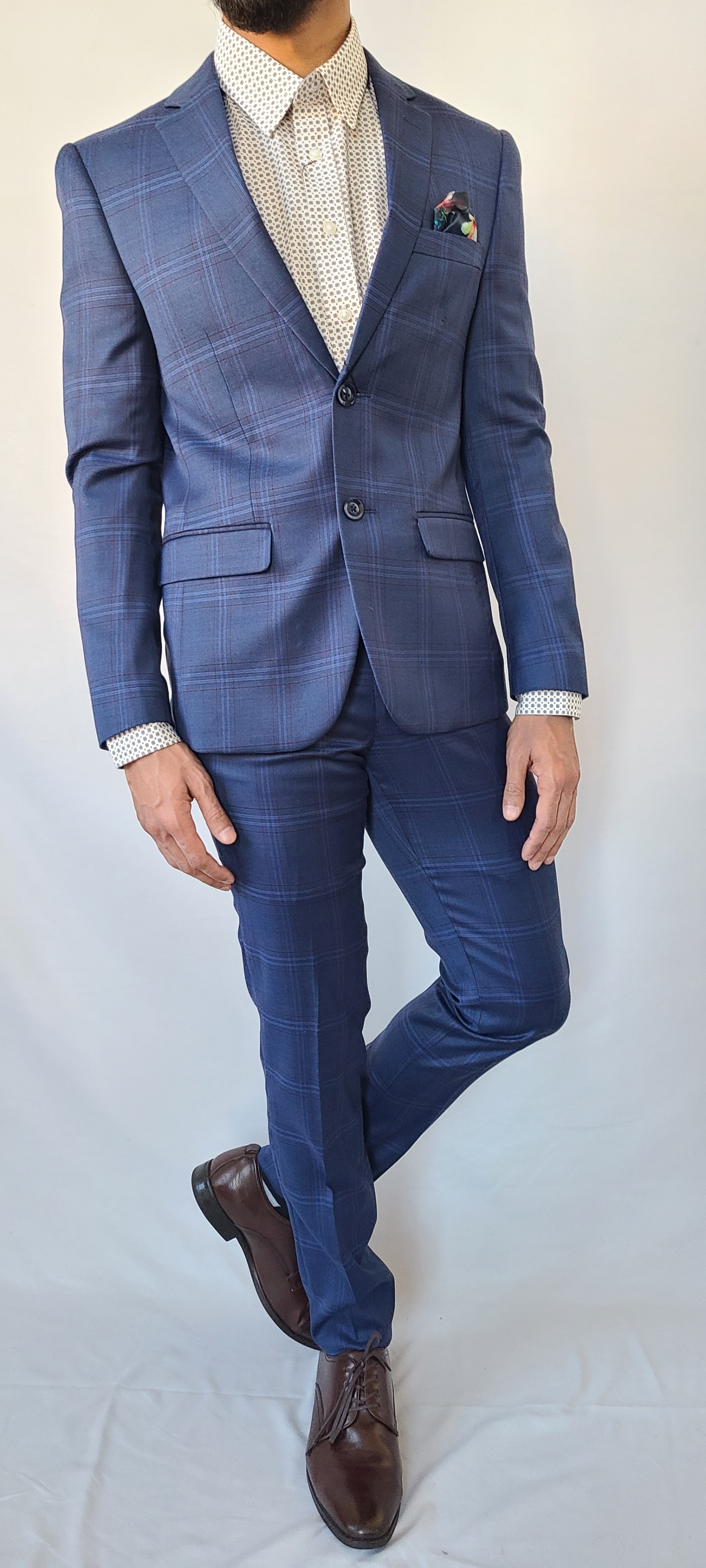 Blue Checks Formal Suit